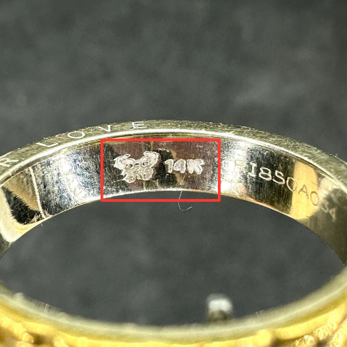 แหวน Gold Master ทอง24K + ทอง14K ลายGucci ตอก FOREVER LOVE ขนาด 58.5 นน. 8.44 g 8