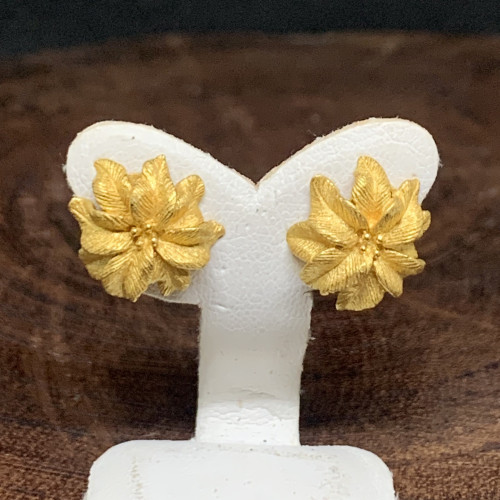 ต่างหู ดอกไม้ Gold Master ทอง24K + ทอง14K งานสวยมาก นน. 5.66 g