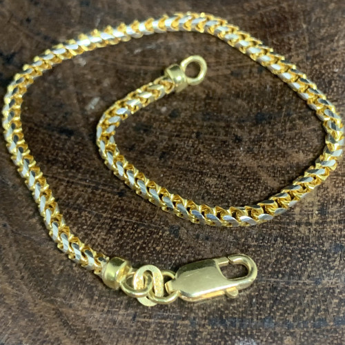 สร้อยข้อมือ อิตาลี750 ทอง18K ลายสาน ตัดลาย รอบเส้น ความยาว 18.00 ซม. นน. 8.27 g
