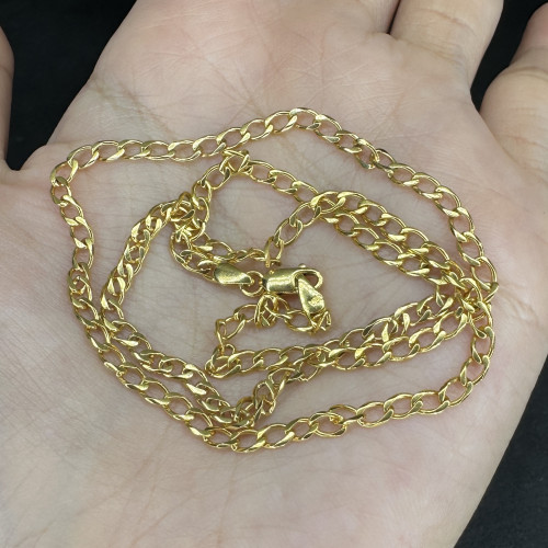 สร้อยคอ อิตาลี750 ทอง18K ลายบิดแบน รอบเส้น ความยาว 18 นิ้ว นน. 7.00 g 2