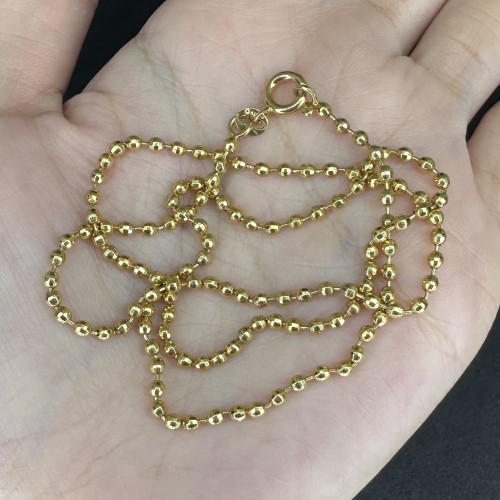 สร้อยคอ อิตาลี750 ทอง18K ลายเม็ดกลม ตัดลาย รอบเส้น ความยาว 19 นิ้ว นน. 9.10 g 2