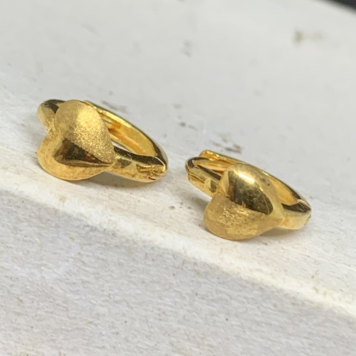 ต่างหู ห่วง ทอง18K ลายหัวใจ งานสวย น่ารักมาก นน. 1.62 g