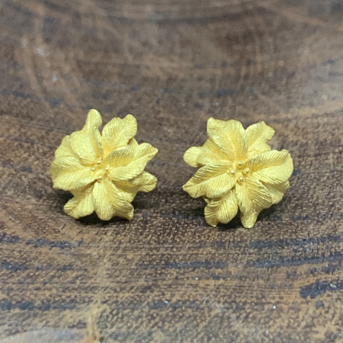 ต่างหู ดอกไม้ Gold Master ทอง24K + ทอง14K งานสวยมาก นน. 5.66 g 3