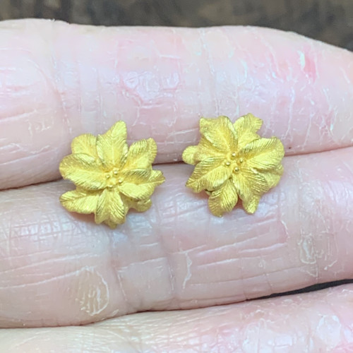 ต่างหู ดอกไม้ Gold Master ทอง24K + ทอง14K งานสวยมาก นน. 5.66 g 4