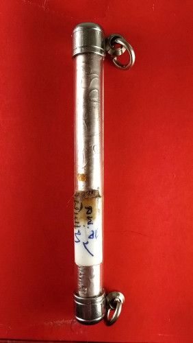 ตะกรุดเงินแท้ยาว3นิ้วลพ.จิ วัดหนองหว้า จารมือโค๊ตหมาย372 จารมือ รุ่นรวยๆๆ