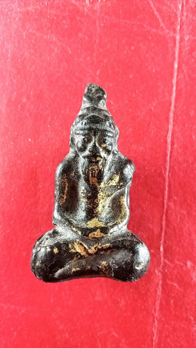  รูปเหมือนฤาษีนารอทเนื้อใบลานอายุการสร้างไม่นัอยกว่า58ปีเนื้อใกล้เคียงพระกริ่งใบลาน วัดประสาทฯปี06