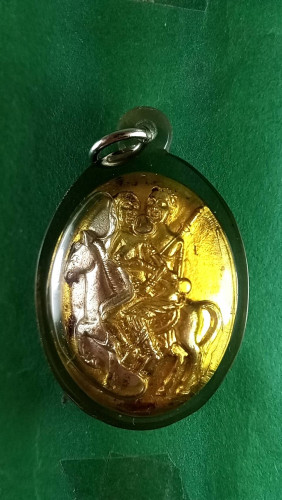 พระขุนแผนชมตลาด หน้ากากขุนแผนอุ้มนาง วันทองนั่งม้าสีหมอกสพายดาบฟ้าฟื้นหลังอุดว่านกุมารทองตะกรุด2ดอกแ