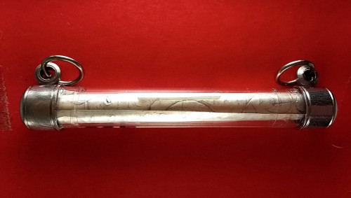 ตะกรุดเงินยาว3นิ้วจารมือมีโค๊ต 