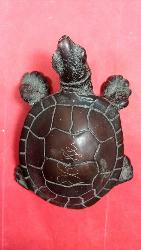 พญาเต่าเรือนขนาด3.5นิ้วมีจารหน้าหลังคุ้มภัยให้ลาภสวยมาก