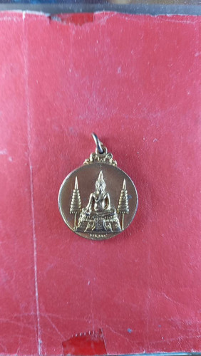 เหรียญกลมกะไหล่ทองพระพุทธฉัตรคู่ปี 19 สวยมาก