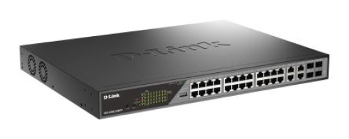 DSS-200G-28MPP/B : D-Link 28-Port Gigabit PoE Smart Managed Surveillance Max PoE Switch with 802.3bt