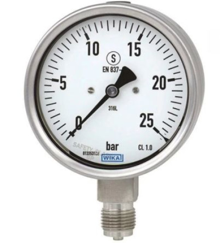 8603316 : WIKA 1/2 in NPT NPT Pressure Gauge, 100 mm, 6 bar