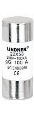 [I83] CYLINDRICAL PROTECTION LINDNER FUSE-LINK 22x58 CLASS gG-gL 1140 063 ราคา 22 บาท