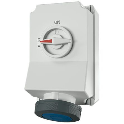 5911A : MENNEKES Straight Switchable IP67 Industrial Interlock 3, Earthing Position 6h, 63A, 230V