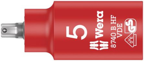 05004901001 : Wera 3/8 in Drive 5 mm Bit Hex VDE/1000V Approved, 55mm Overall Length