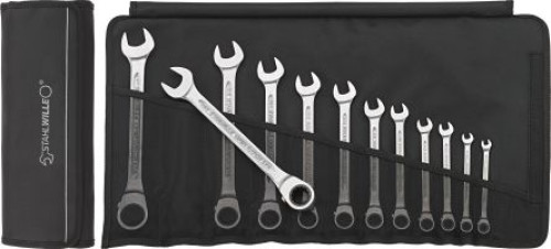 96411713 : STAHLWILLE 12-Piece Combination Ratchet Spanner, 9/16 in, Chrome Alloy Steel