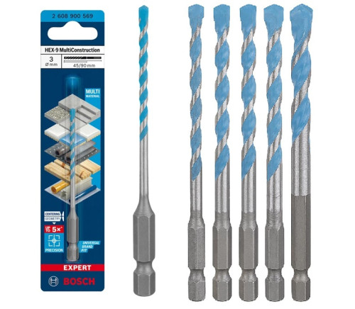 EXPERT : 2608900584 HEX-9 MultiConstruction Drill Bit, 3pc set 5/6/8 ...