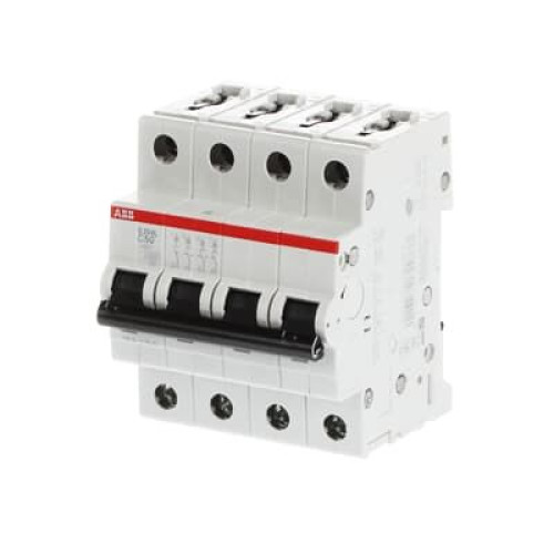 2CDS244701R0504 : ABB S204L Miniature Circuit Breaker, 4-Pole, 50A, Type C, 400V ac AC, 6 kA Breakin