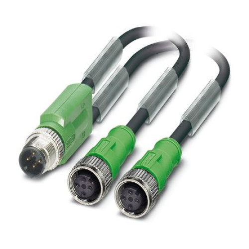 1510722 : Phoenix Contact Male 4 way M12, Straight to Female 4 way M12, Straight Sensor Actuator Cab