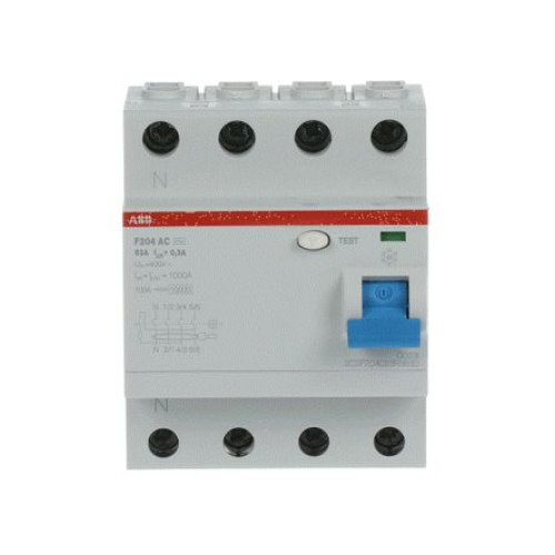 2CSF204023R3630 : ABB F200 Series Residual Current Circuit Breaker, 63A, 4-Pole, 300 mA, Instantaneo