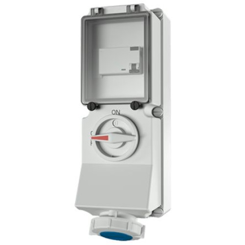 7245 : MENNEKES Straight Switchable IP67 Industrial Interlock Socket 3, Earthing Position 6h, 16A, 2