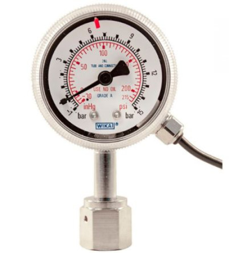 50547984 : WIKA 1/4 in Swivel Female Face Seal Pressure Gauge, 2 in, 7 bar