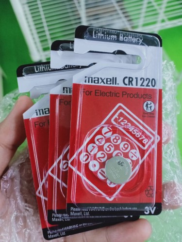 MAXELL ถ่านกระดุม LITHIUM BATTERY MODEL: CR1220 3V ราคา 190 บาท