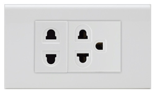 EVE LIGHTING MODEL : หน้ากากพร้อมเต้ารับเดี่ยว 2 ขา 1 ช่อง + เต้ารับเดี่ยว 3 ขา 2 ช่อง ราคา 61.00 บา