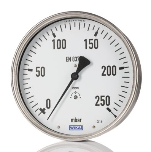 9757376 : WIKA G 1/2 Threaded Pressure Gauge, 100 mm, 0.016 bar