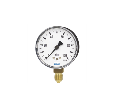 9850490 : WIKA G 1/4 Threaded Pressure Gauge, 63 mm, 0 bar
