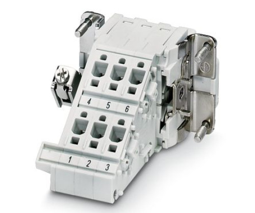 1648377 : Phoenix Contact HC-B 6-A-DT-PER-F Series Heavy Duty Power Connector, 6-Contact, 2 Row, 164