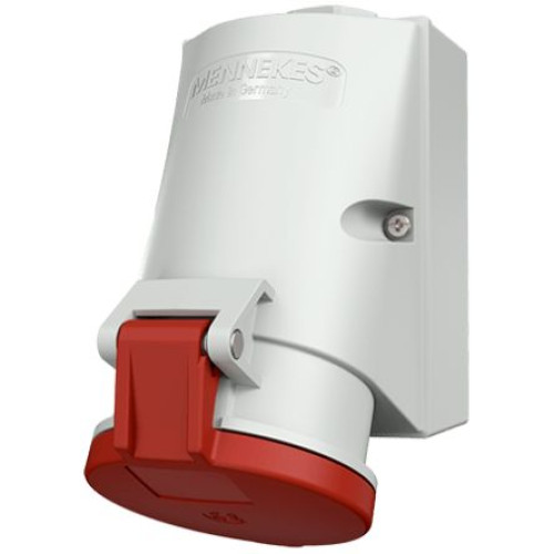 1557 : MENNEKES Straight IP44 Industrial Interlock Socket 5, Earthing Position 6h, 32A, 400V