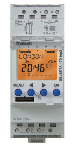 Selekta 170 top 2 24V : Theben Digital SELEKTA 170 Top2 DIN Rail Time Switch 24V