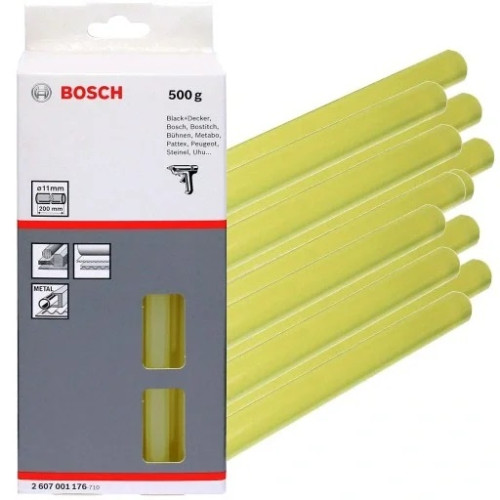 Bosch : Thermoplastic Adhesive 500 G สีเหลือง 2607001176 กาวแท่งเทอร์โมพลาสติก สีเหลือง ขนาด 11x200m