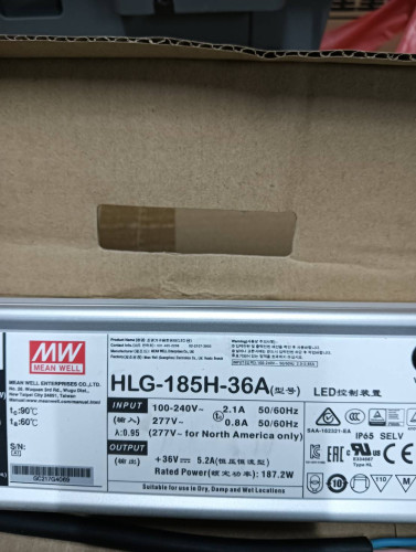 MEAN WELL LED DRIVER MODEL: HLG-185H-36A ราคา 2,000 บาท