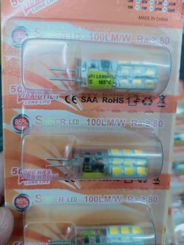 SUPER หลอดไฟ LED 100LM/W G4 12V 3W 3000K ราคา 80.00 บาท