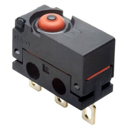 D2FD0016B : Omron Hinge Lever, Pin Plunger, Simulated Roller Lever Switch, Solder Terminal, 2A, SPDT