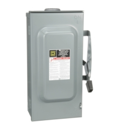 SCHNEIDER : DU323RB Safety switch, general duty, non fusible, 100A, 3 pole, 3 wire, 30hp, 240VAC, NE