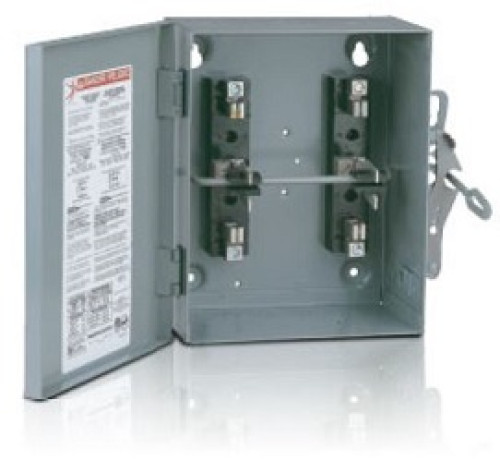 SCHNEIDER : DTU362RB Safety switch, double throw, non fusible, 60A, 600V, 3 pole, 60hp, NEMA 3R, bol