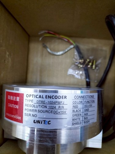 UNITEC OPTICAL ENCODER MODEL: DTRE-1024PWFJ 1024 P/R DC+15V ราคา 12,500 ...