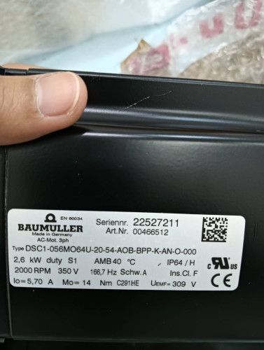 BAUMULLER MOTOR MODEL: DSC1-056MO64U-20-54-AOB-BPP-K-AN-O-000 ราคา 179,630 บาท