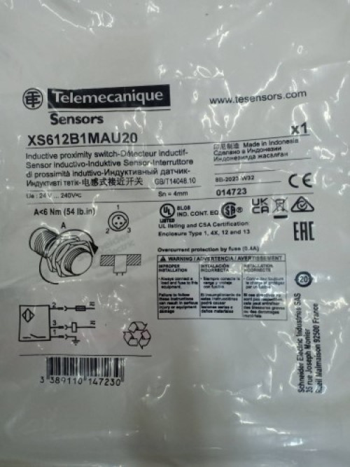 Sensore Di Prossimità Induttivo Telemecanique XS612B1MAU20 - 4mm, 24-240V