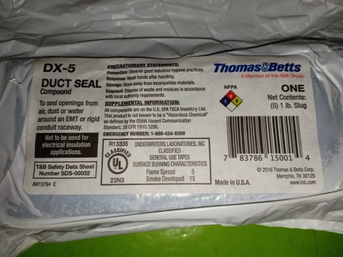 THOMAS&BETTS ก้อนขี้หมา DUCT SEAL DX-5 ราคา 160 บาท