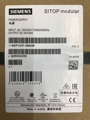 Alimentatore Siemens 6EP1337-3BA00 Nuovo Di Zecca, Modello 6EP13373BA00, Di Chipsgate.