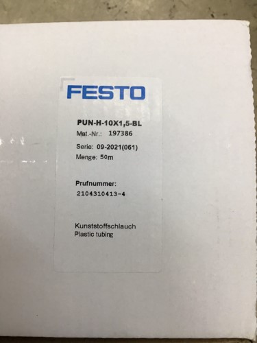 Produktbild von FESTO PUN-H-10X1,5-BL-50 – Pneumatikschlauch, 10 Mm, 50 M Rolle, Blau, Neu