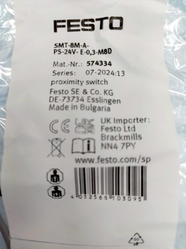 Sensore Magnetico Festo SMT-8M-A-PS-24V-E-3-M8D Per Cilindri A T-slot