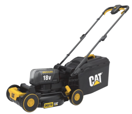 CAT MODEL : DG270รถตัดหญ้าไร้สาย 18V | หน้ากว้างตัด 34cm | มอเตอร์ Brushless | ปรับระดับตัดได้ | ถัง
