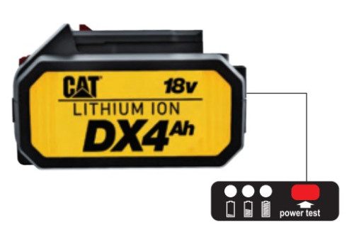 CAT MODEL : DXB4แบตเตอรี่Li-ion 18Vขนาด 4.0Ah | รองรับเครื่องมือ 18V CAT | เวลาชาร์จประมาณ 60 นาที (