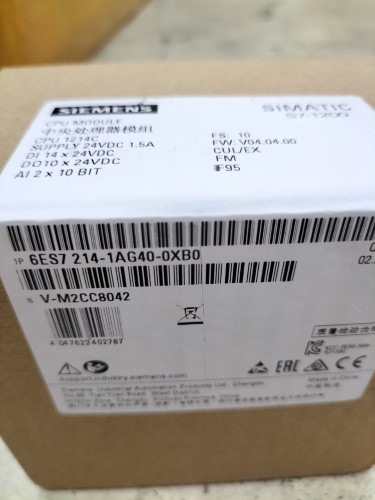 MODULO CPU SIEMENS 6Es7214-1Ag40-0Xb0 Simatic S7-1200 - Nuovo In