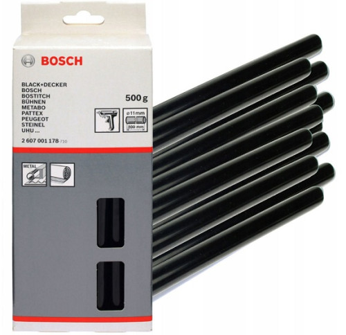 Bosch : Thermoplastic Adhesive 500 G สีดำ 2607001178 กาวแท่งเทอร์โมพลาสติก สีดำ ขนาด 11x200mm. 500 g